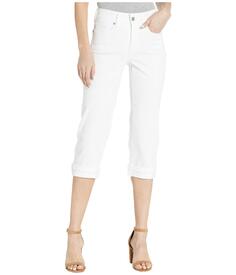 Джинсы NYDJ, Marilyn Crop Cuff Jeans with Frayed Cuffs in Optic White