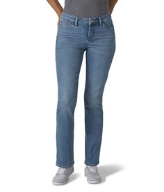 Джинсы Lee, Secretly Shapes Regular Fit Straight Leg Jeans Mid-Rise