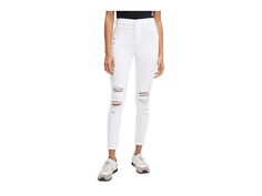 Джинсы 7 For All Mankind, High-Waist Ankle Skinny in Clean White/Destroy