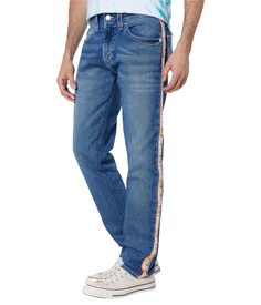 Джинсы True Religion, Geno Single Needle No Flap Logo Taping in Alley Loop