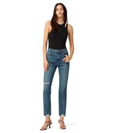 Джинсы Hudson Jeans, Holly High-Rise Straight Crop in Blue Dreams