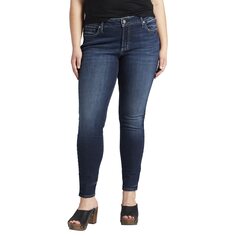 Джинсы Silver Jeans Co., Plus Size Elyse Mid-Rise Skinny Jeans W03116EAE432