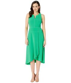 Платье Donna Morgan, High Twist Stretch Lightweight Crepe Midi Dress w/ Asymmetrical Hem