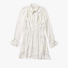 Платье Derek Lam 10 Crosby, Long Sleeve Ruffle Hem Dress w/ Button Detail