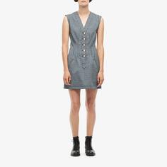 Платье Derek Lam 10 Crosby, V-Neck Fit-and-Flare Dress w/ Snaps