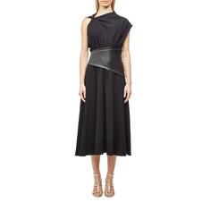 Платье Proenza Schouler, Crepe Asymmetrical Dress with Leather Waistband