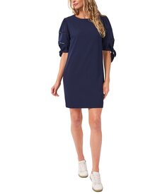 Платье CeCe, 3/4 Sleeve Emoss Crepe Dress w/ Faggoting