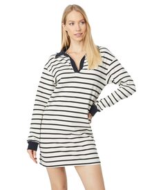 Платье MONROW, Stripe Relaxed Polo Dress