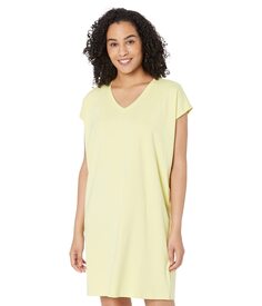 Платье Eileen Fisher, V-Neck Boxy Knee Length Dress in Organic Pima Cotton Stretch Jersey