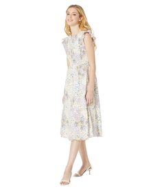 Платье 1.STATE, Flutter Sleeve Smocked Bodice Midi Dress