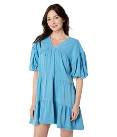 Платье SUNDRY, V-Neck Tiered Knit Dress