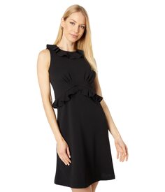 Платье Tommy Hilfiger, Sleeveless Scuba Crepe Ruffle Detail Peplum Dress