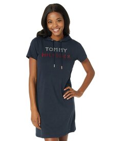 Платье Tommy Hilfiger, Short Sleeve Rhinestone Logo Hoodie Dress