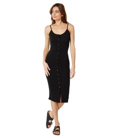 Платье Bebe, Button Front Rib Midi Dress