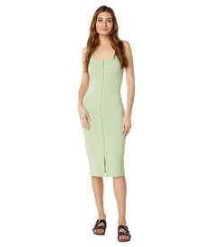 Платье Bebe, Button Front Rib Midi Dress