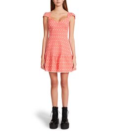 Платье Betsey Johnson, Two-Tone Ditsy Cotton Eyelet Bustier Mini Dress