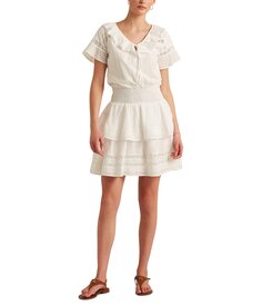 Платье LAUREN Ralph Lauren, Ruffle Trim Cotton Voile Dress