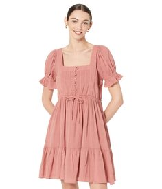 Платье Madewell, Puff-Sleeve Drawstring Mini Dress