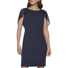 Платье DKNY, Sleeveless Combo Cape Dress