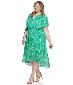 Платье DKNY, Plus Size V-Neck Flutter Sleeve Dress