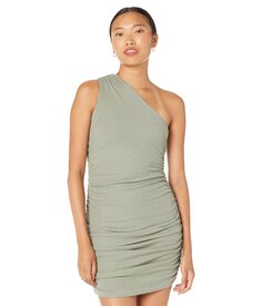 Платье MONROW, Sheer One Shoulder Shirred Dress