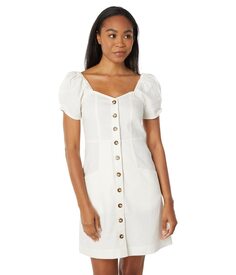 Платье Madewell, Linen-Cotton Puff-Sleeve Mini Dress