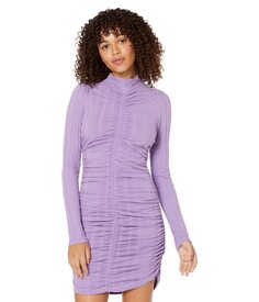 Платье MONROW, Flat Rib Mock Shirred Dress