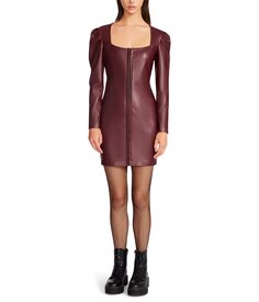 Платье Betsey Johnson, Hook Front Vegan Leather Mini Dress