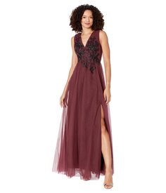 Платье BCBGMAXAZRIA, Long Tulle and Lace Applique Evening Dress