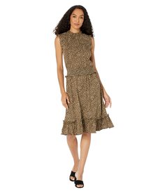 Платье MICHAEL Michael Kors, Cheetah Smocked Waist Dress