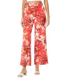 Брюки MILLY, Nilah Brushstroke Floral Poplin Pants