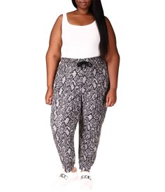 Брюки с высокой посадкой MICHAEL Michael Kors, Plus Size Python Waffle Joggers