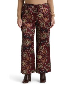 Брюки с высокой посадкой LAUREN Ralph Lauren, Plus Size Print Charmeuse Wide-Leg Pants