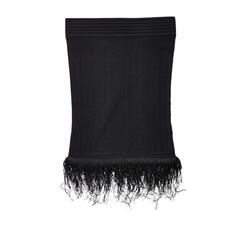 Юбка Balmain, Short High-Waist Fringed Viscose Skirt