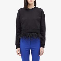 Толстовка Derek Lam 10 Crosby, Sweatshirt w/ Feather Trim