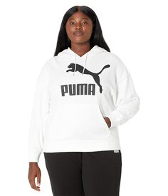 Толстовка Puma Plus Size Classics Logo Hoodie, бело-черный