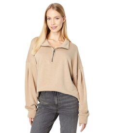 Пуловер Dylan by True Grit, Madison Lux Fleece High-Low Zip Pullover w/ Drop Shoulder &amp; Raw Edge Hem