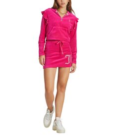 Худи Juicy Couture, Ruffle Sleeve 1/4 Zip