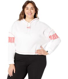 Толстовка Puma Plus Size Power Fleece, бело-розовый