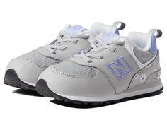 Детские кроссовки New Balance 574 Bungee Lace, серый/сиреневый