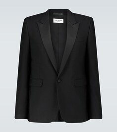 Однобортный пиджак-смокинг Saint Laurent, черный