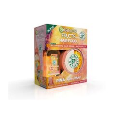 Набор косметики Fructis Hair Food Pack Tratamiento Hair Drink + Mascarilla para pelo largo y frágil Garnier, Set 2 productos