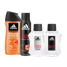 Мужская туалетная вода Team Force Eau de Toilette set de regalo Adidas, Set 4 productos