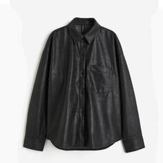 Рубашка H&amp;M Oversized Coated, черный H&M