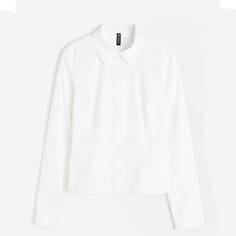 Рубашка H&amp;M Fitted Poplin, белый H&M