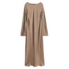 Платье Arket Bias Cut Midi, серо-коричневый