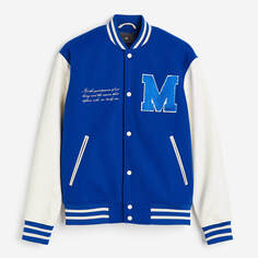 Куртка H&amp;M Regular Fit Baseball, синий/белый H&M