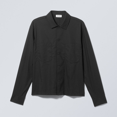 Рубашка Weekday Casual Workwear Milan, черный