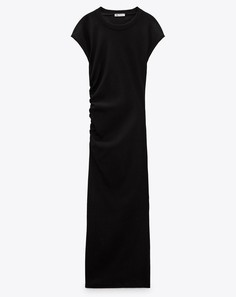 Платье Zara With Side Gathering, черный
