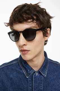Круглые солнцезащитные очки H&amp;M, черный H&M